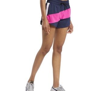 Reebok Women's Navy and Pink Athletic Shorts
